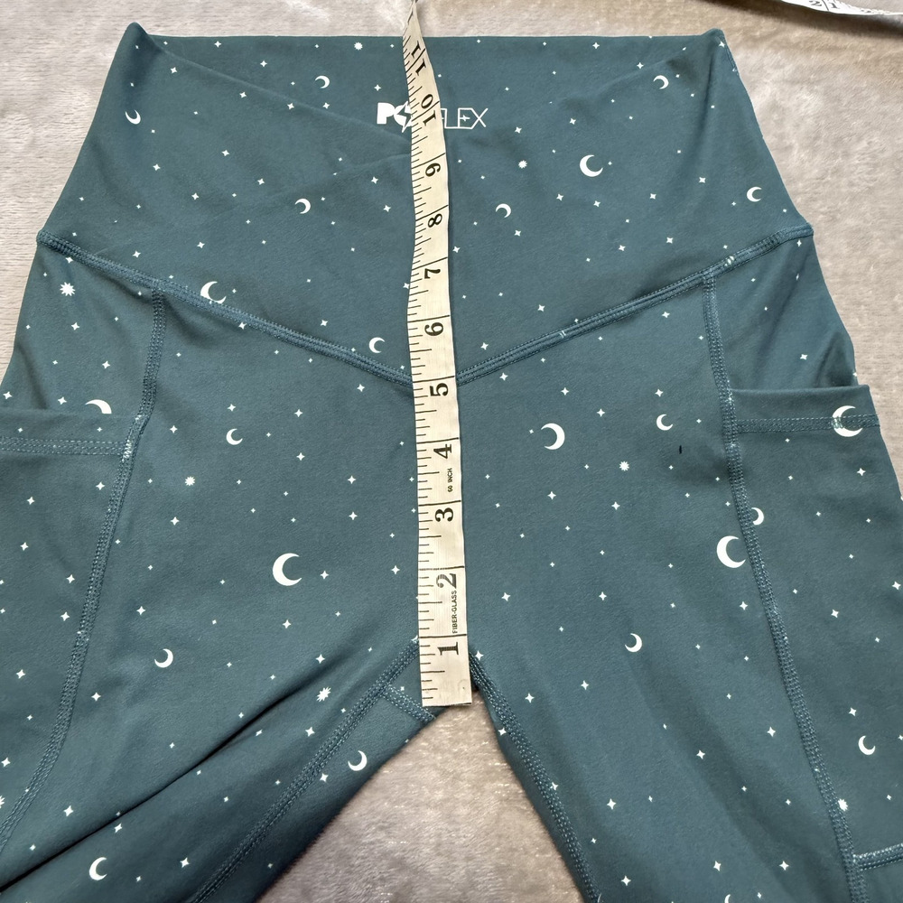 POPFLEX Leggings Women Celestial Green High Rise Pockets Moon Star Yoga Athletic - Picture 8 of 9